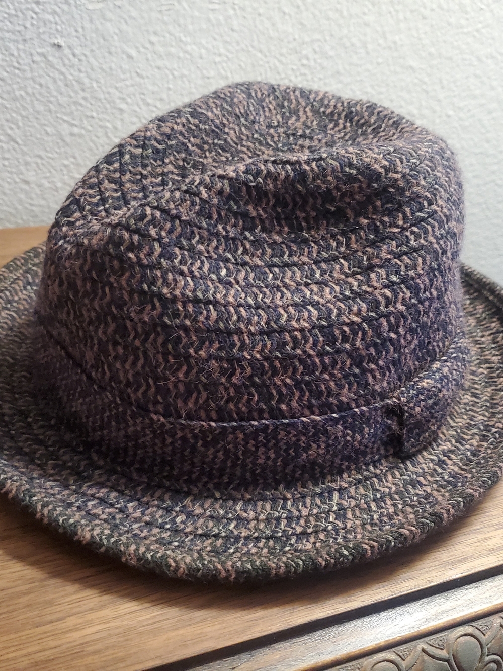 Stetson Brown and Black Tweed Bucket Hat